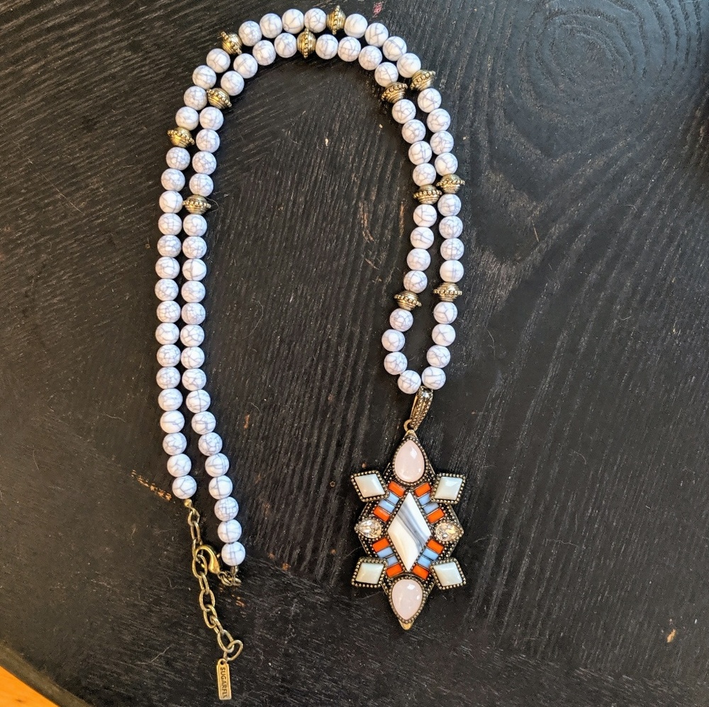 Baublebar Stone and Bead Statement Necklace